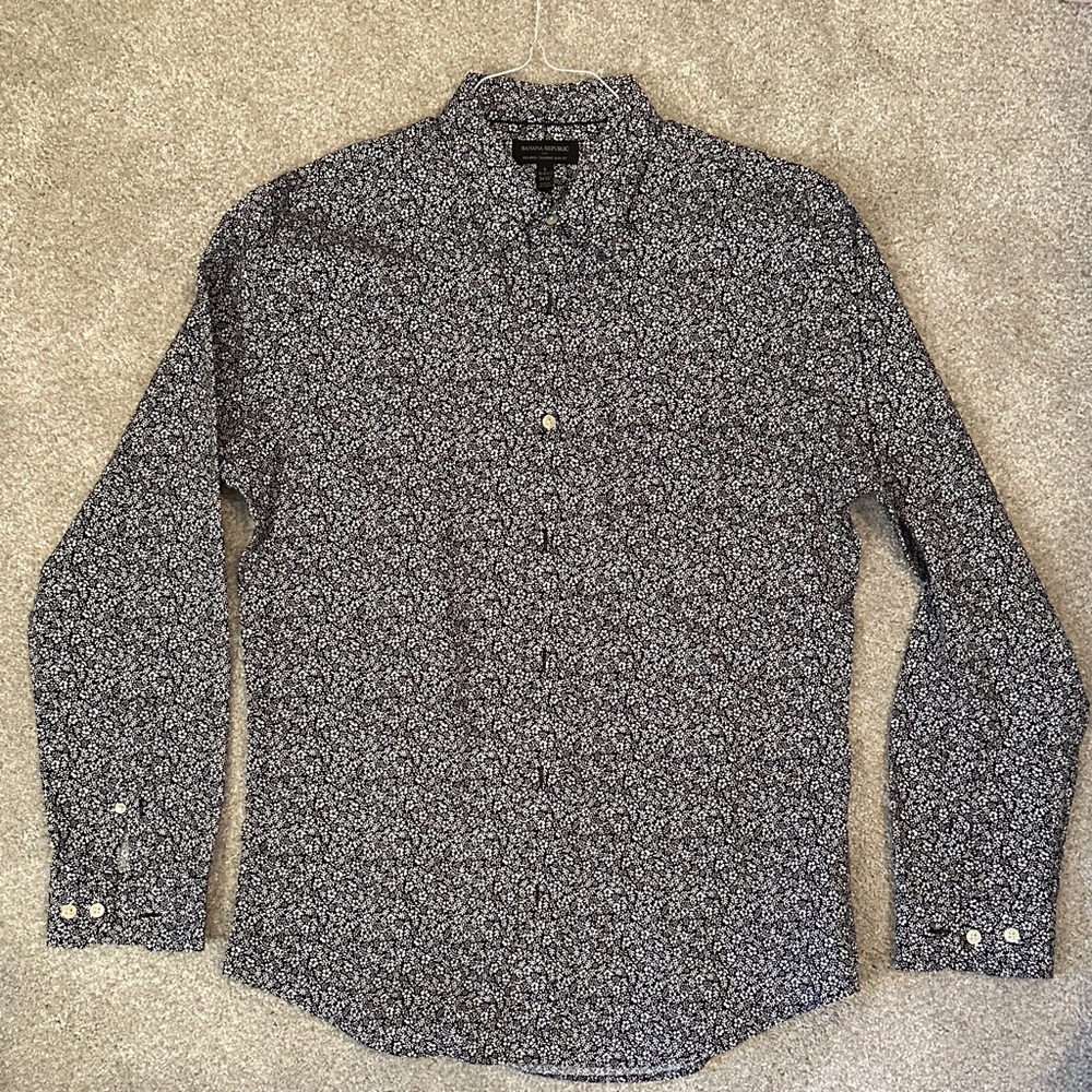 Banana Republic Black and White Patterned Shirt